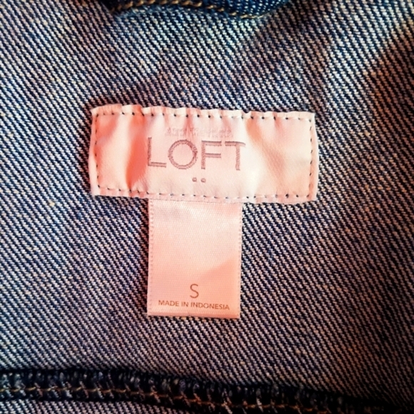 LOFT Ladies Collared Denim Vest Jacket (Size Small) - Picture 6 of 7